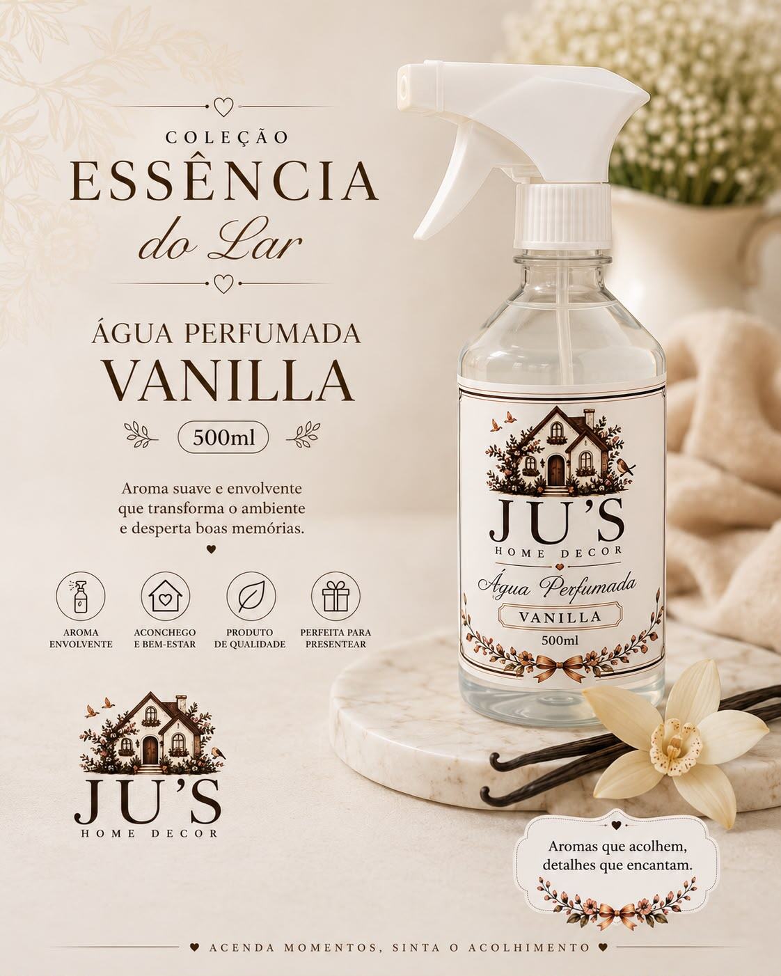 Água Perfumada Vanilla 500ml