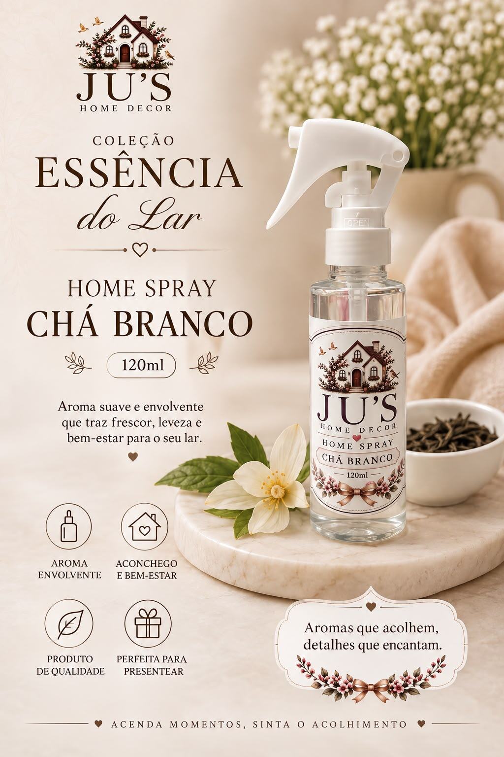 Home Spray Chá Branco 120ml