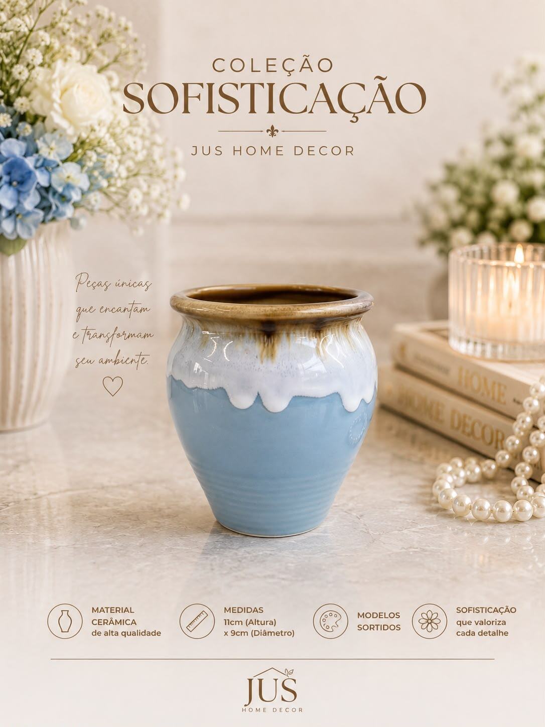 Vaso em Cerâmica Sofisticação