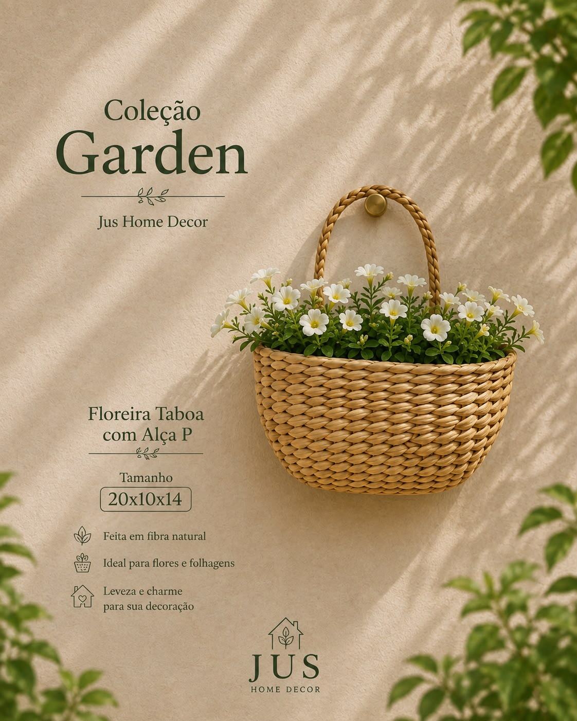 Floreira Taboa com Alça P 20x10x14 cm
