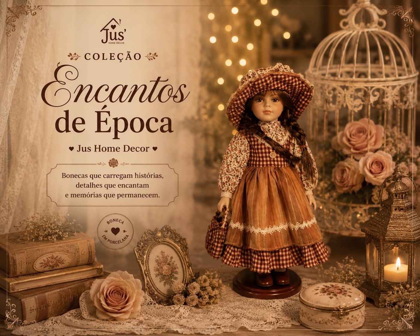 Boneca de Porcelana Encantos de Época