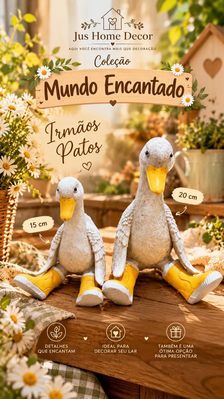 Patos Decorativos em Resina